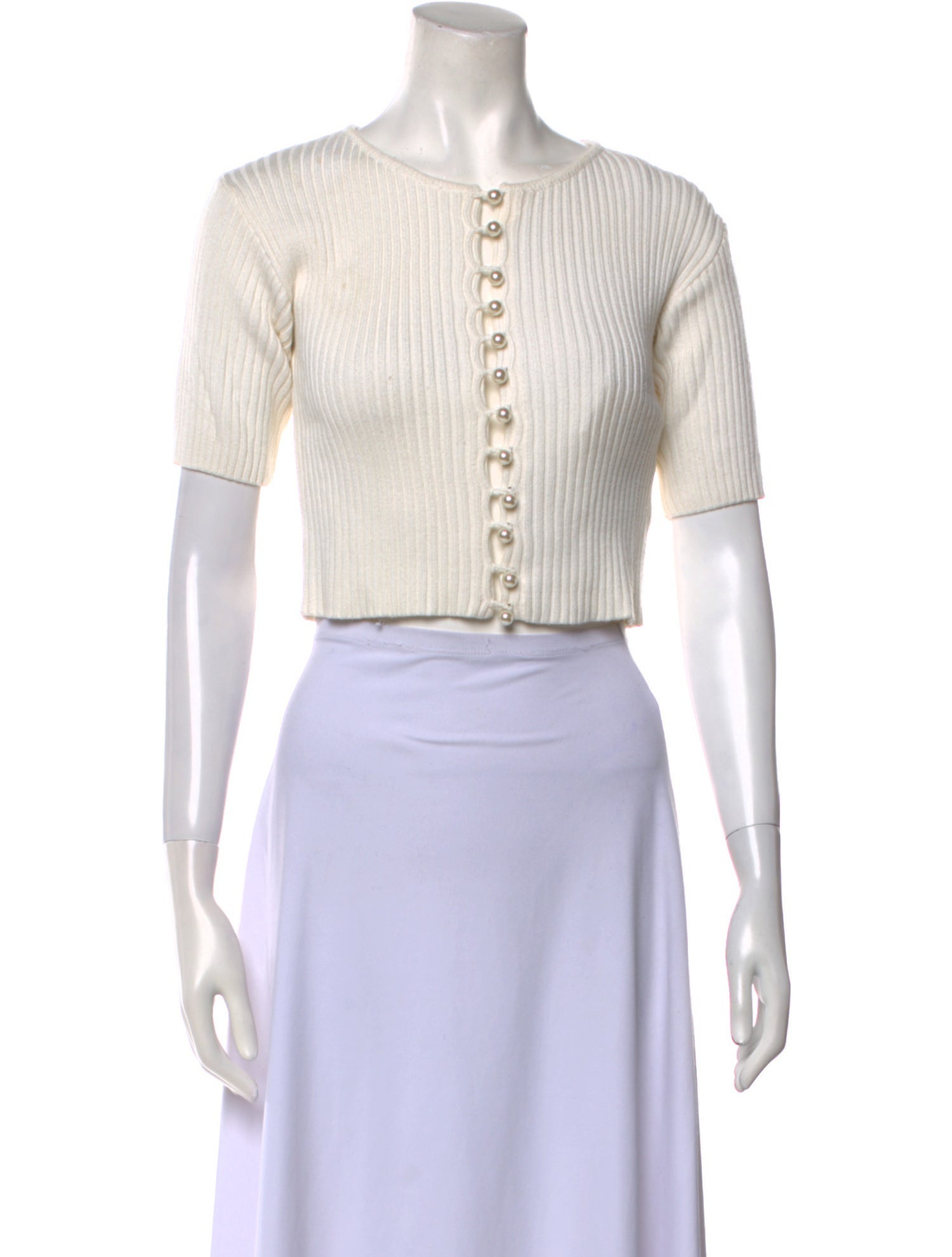 Musier Paris Crew Neck Short Sleeve Crop Top