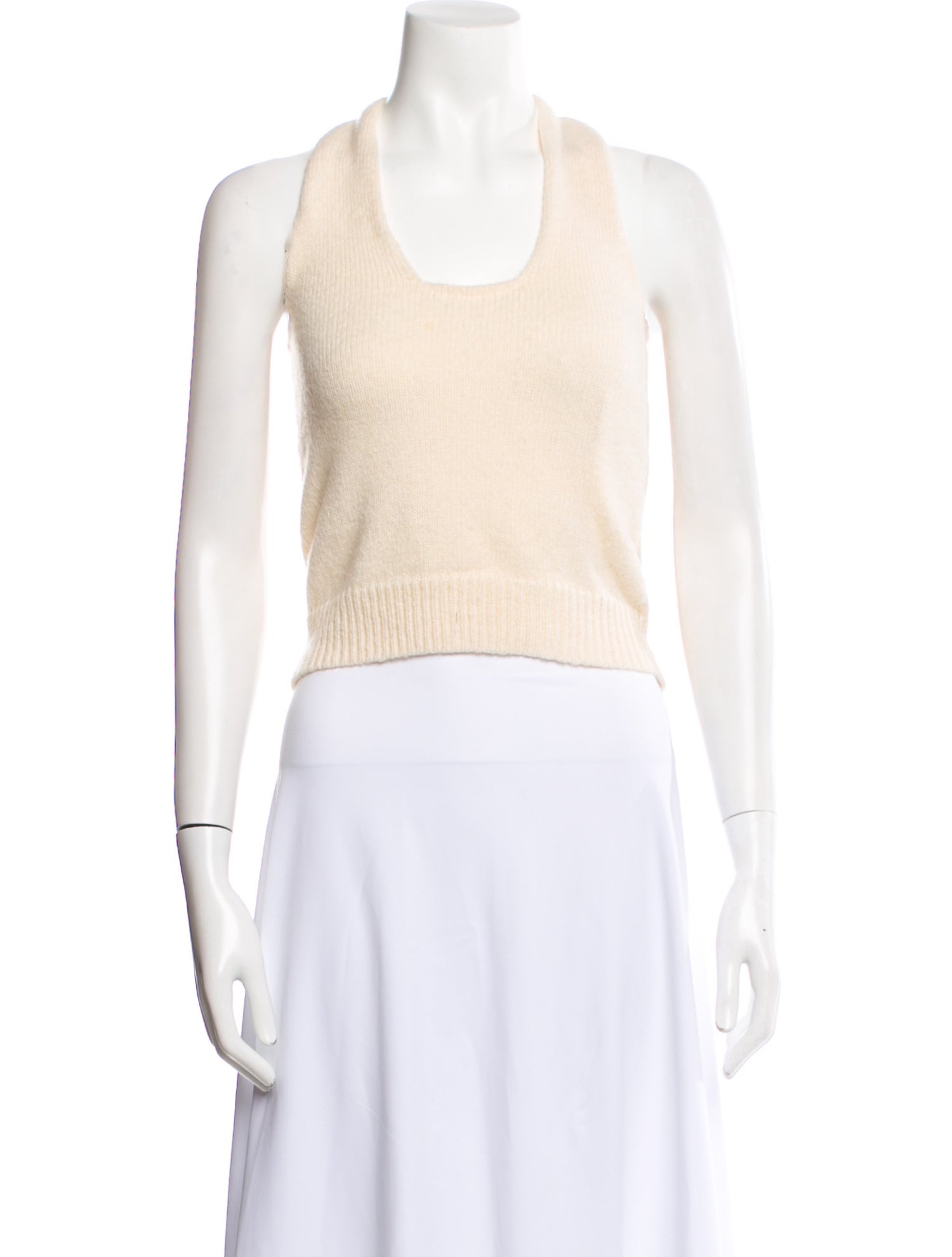 Musier Paris Scoop Neck Sleeveless Crop Top