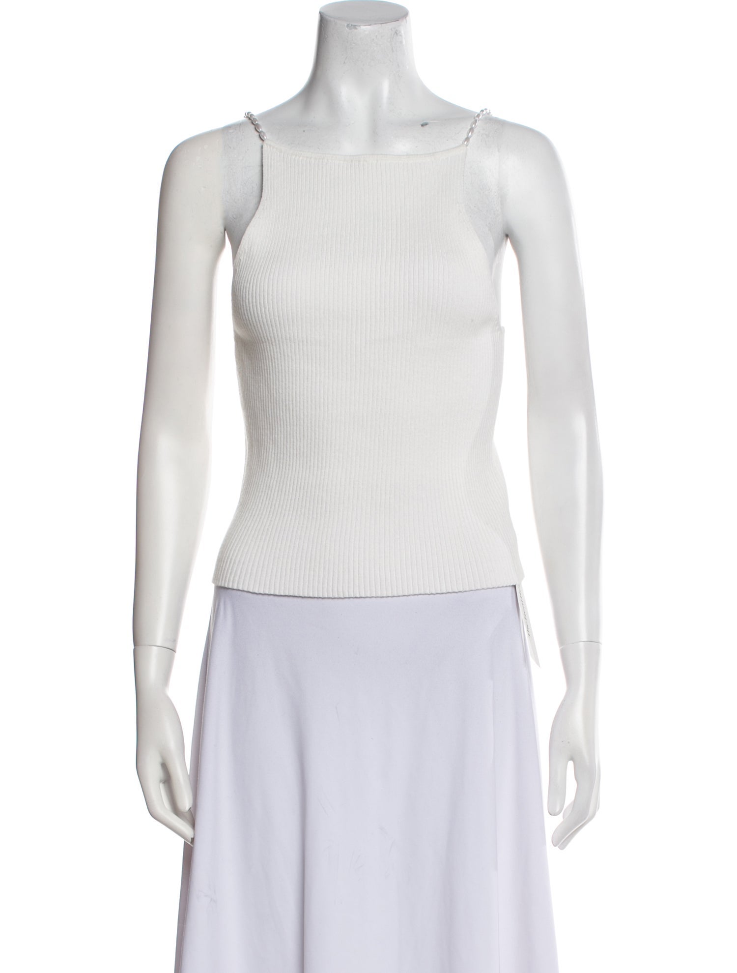 Musier Paris Square Neckline Sleeveless Crop Top