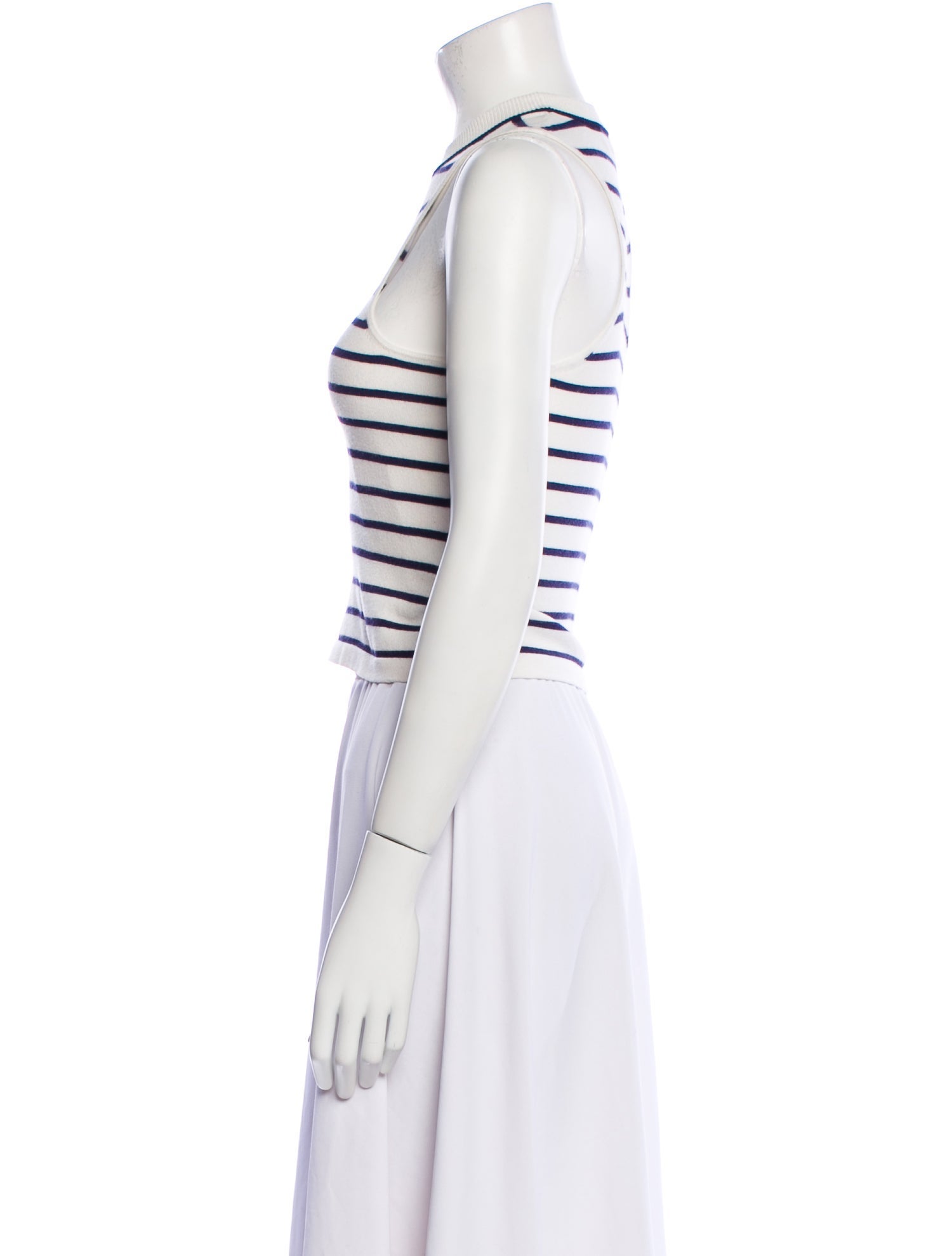 Musier Paris Striped Crew Neck Crop Top