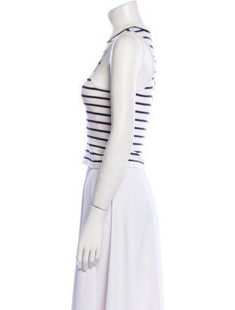 Musier Paris Striped Crew Neck Crop Top