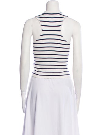 Musier Paris Striped Crew Neck Crop Top