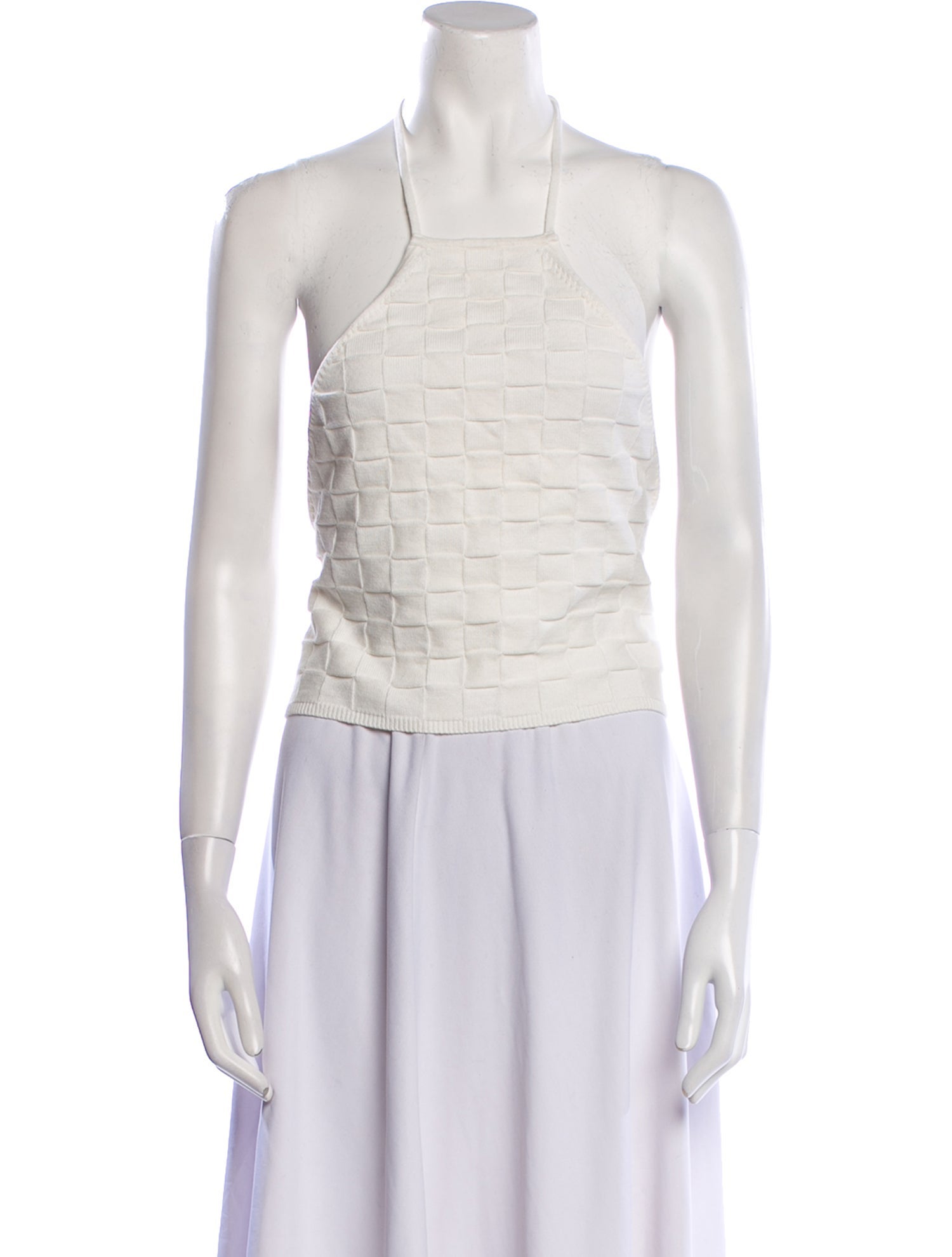 Musier Paris Square Neckline Sleeveless Crop Top