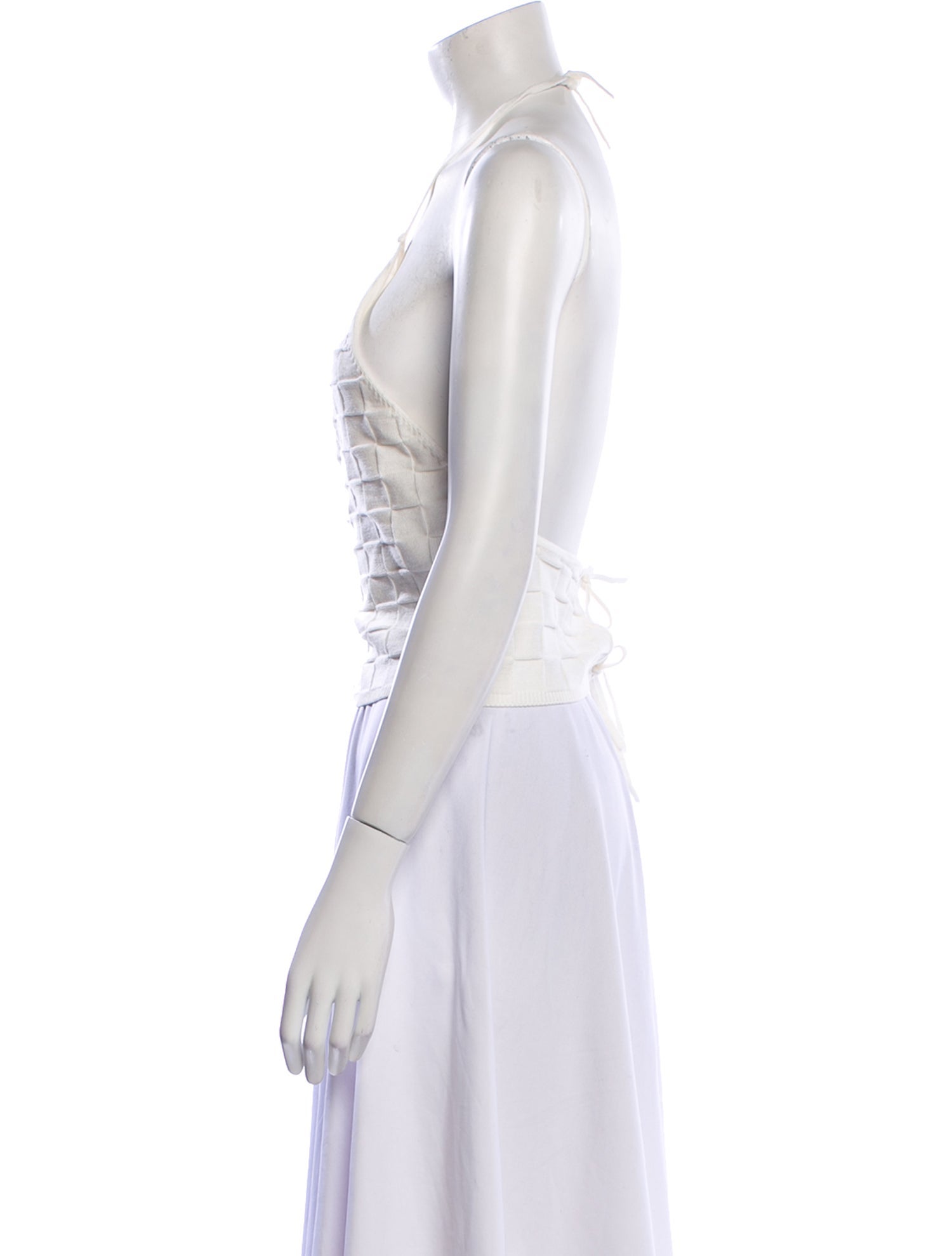 Musier Paris Square Neckline Sleeveless Crop Top