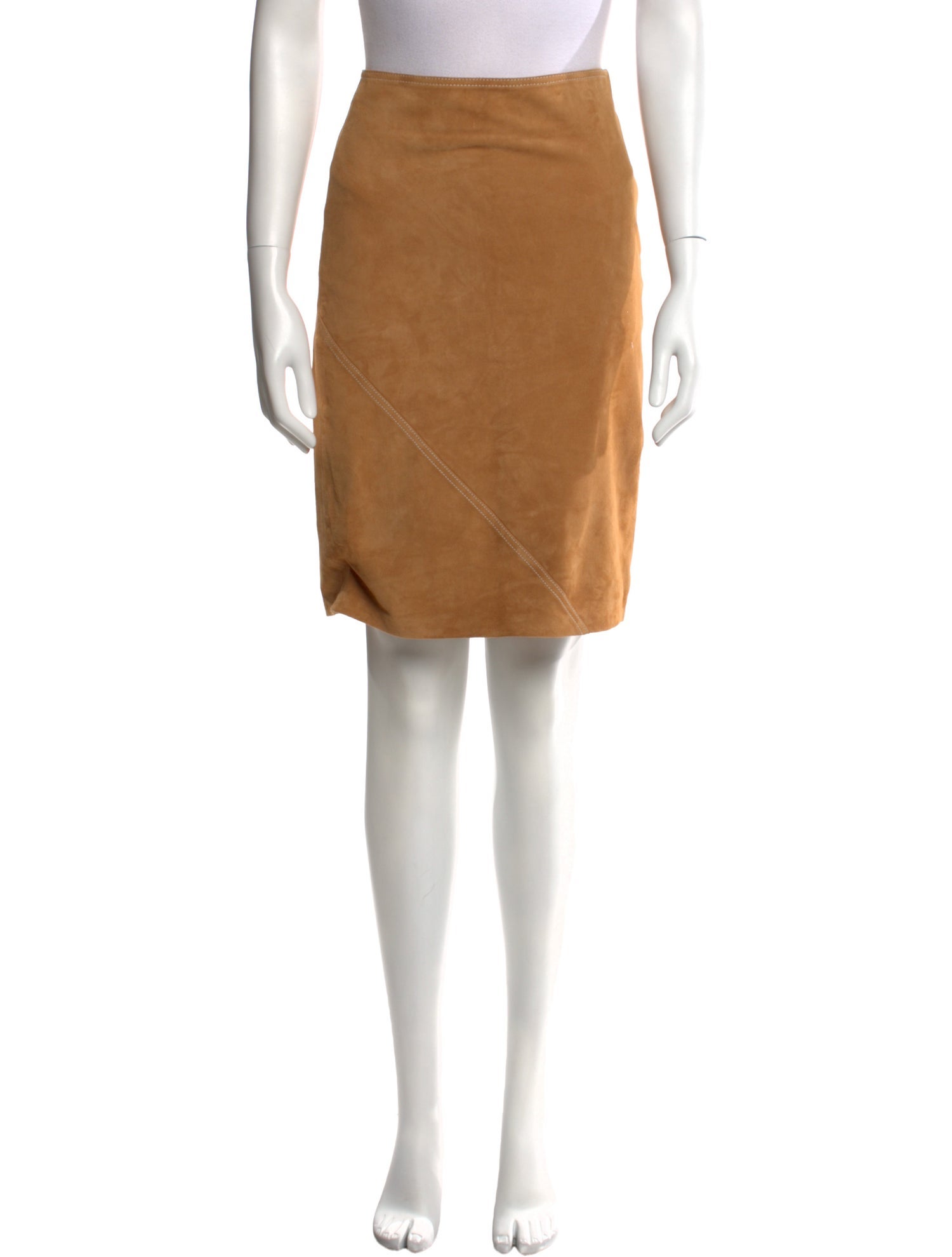 Musier Paris Goat Leather Knee-Length Skirt