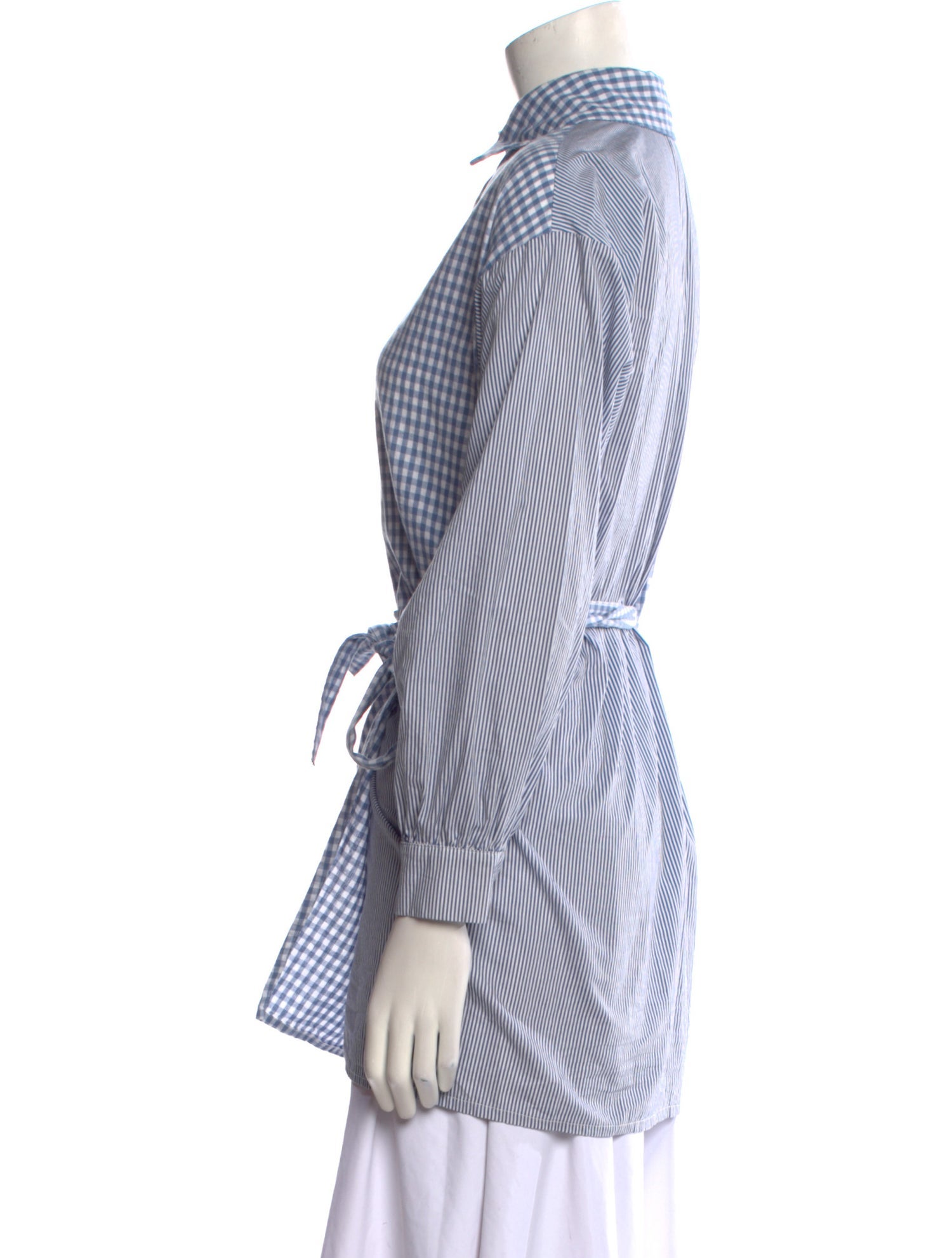 Musier Paris Plaid Print Long Sleeve Button-Up Top