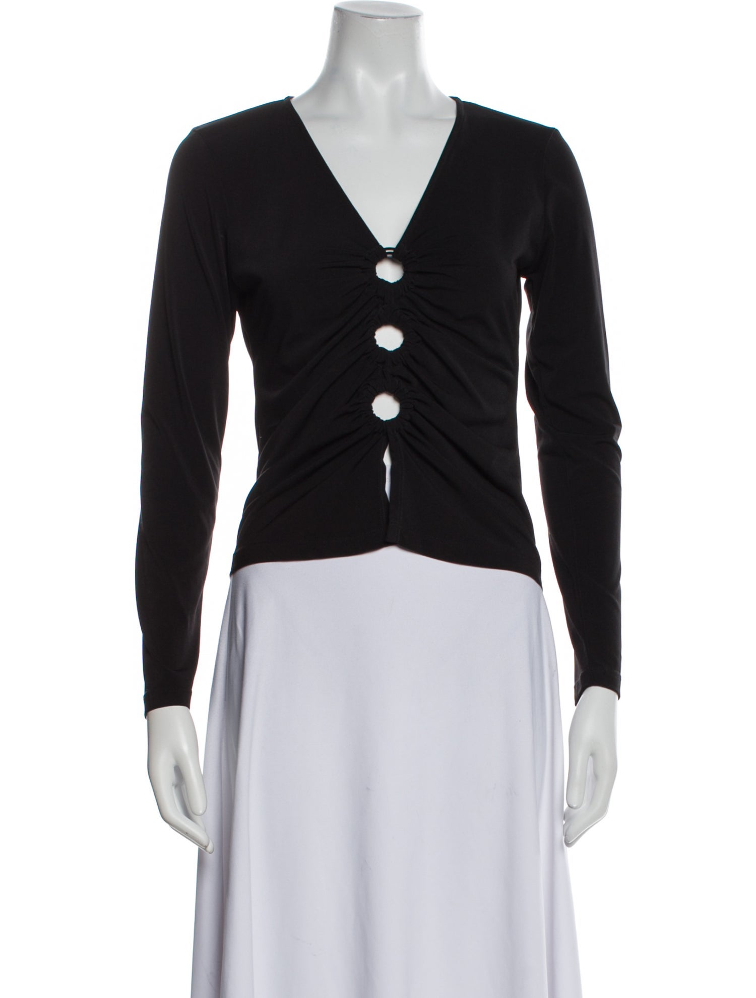 Musier Paris Silk V-Neck Crop Top