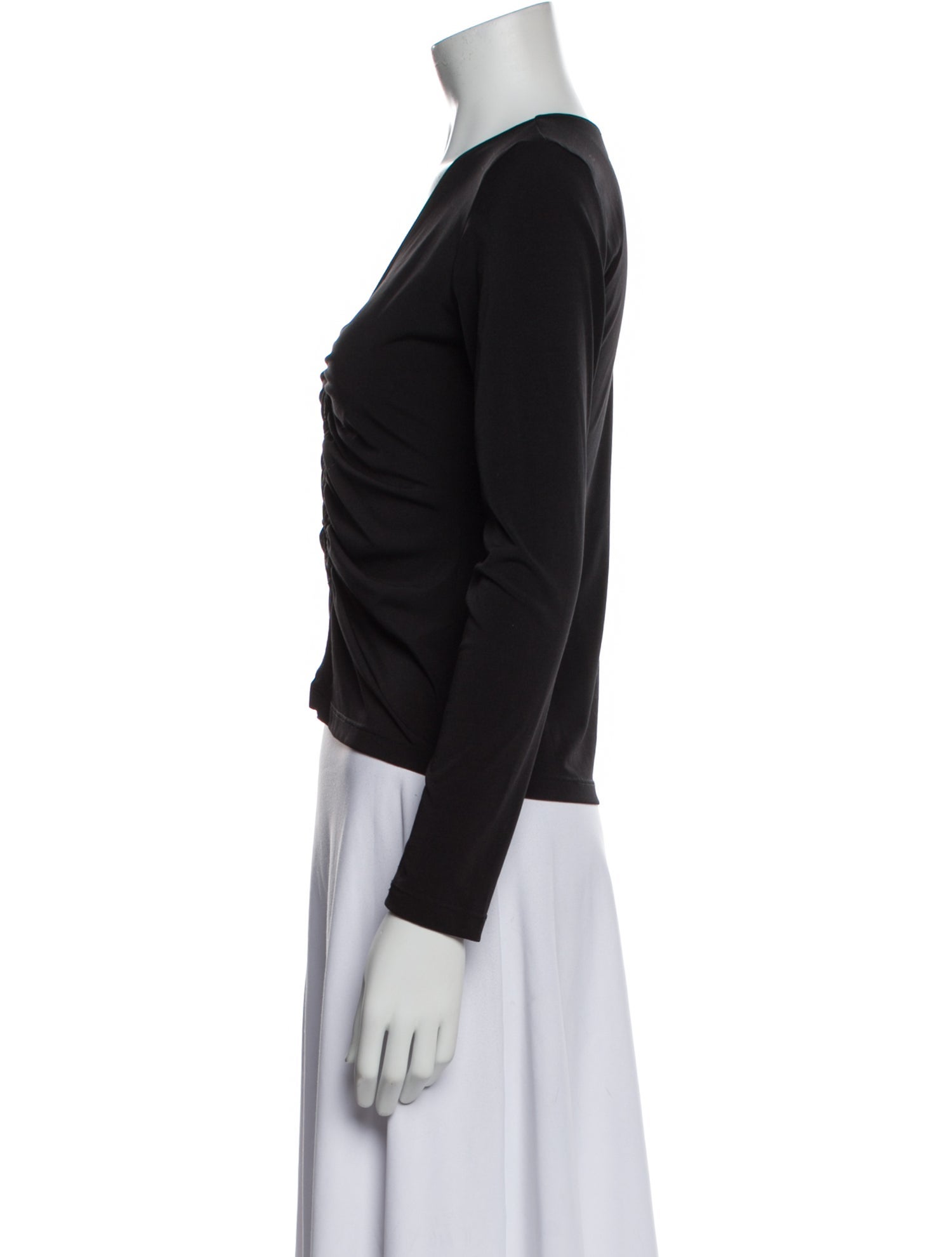 Musier Paris Silk V-Neck Crop Top