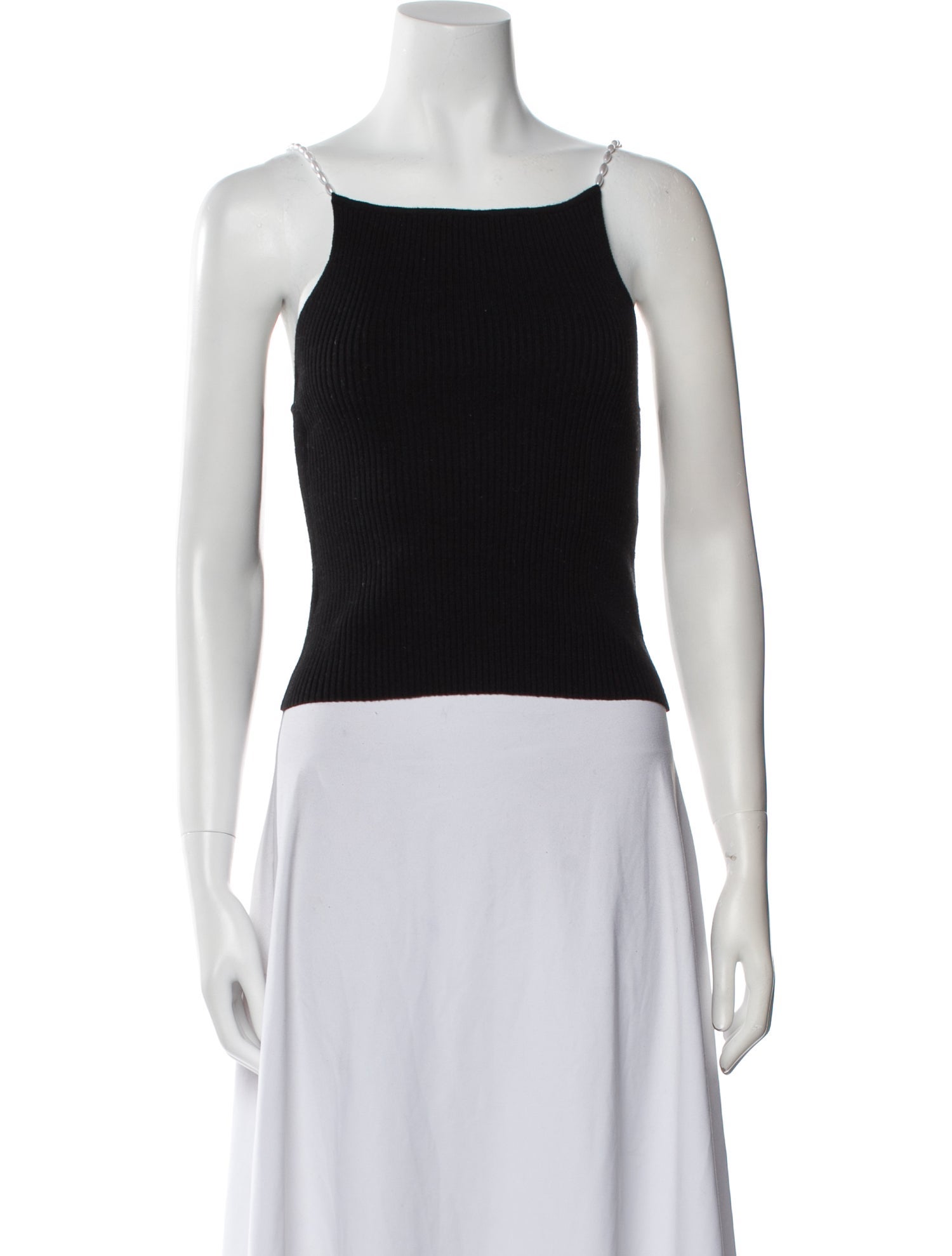 Musier Paris Square Neckline Sleeveless Crop Top