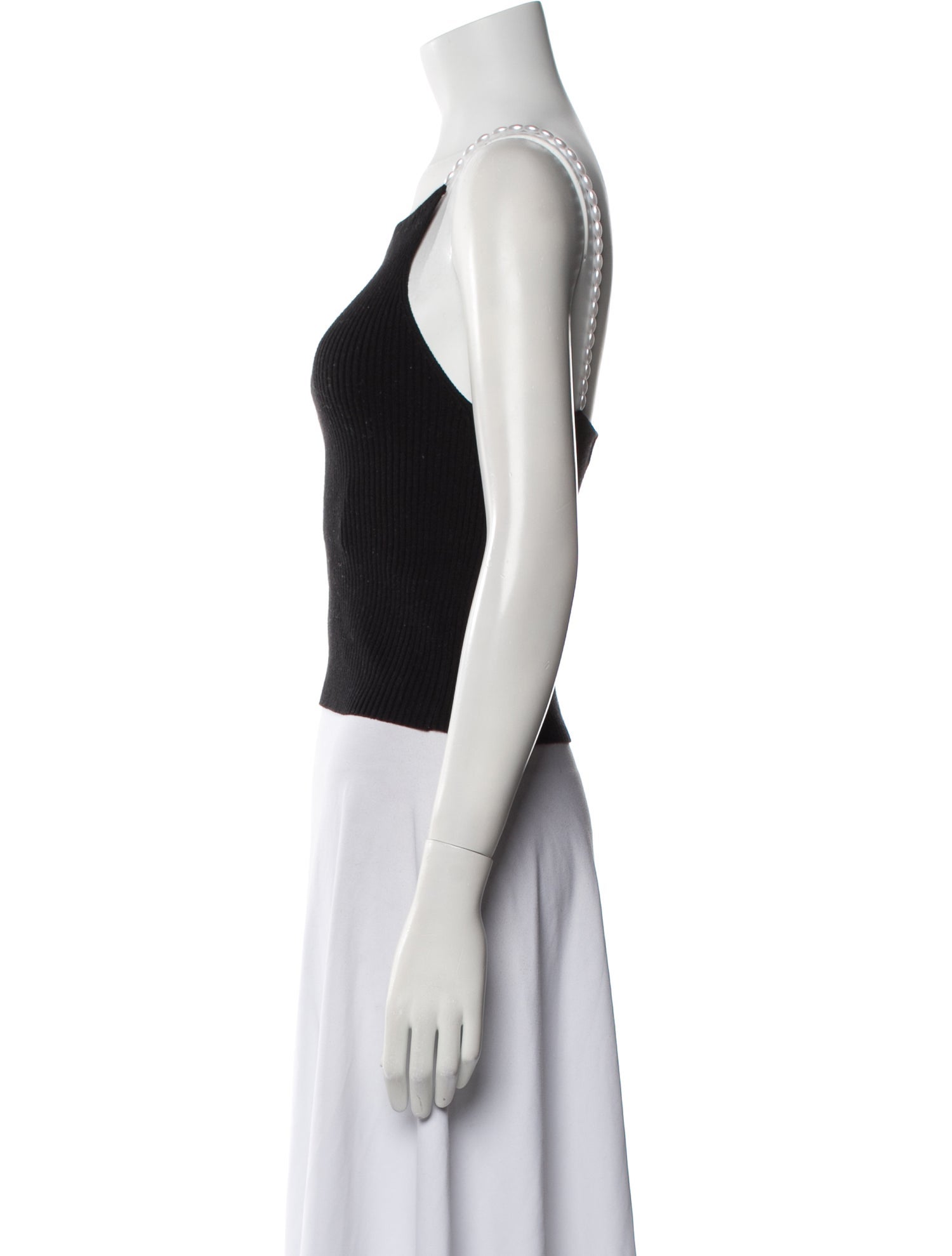 Musier Paris Square Neckline Sleeveless Crop Top