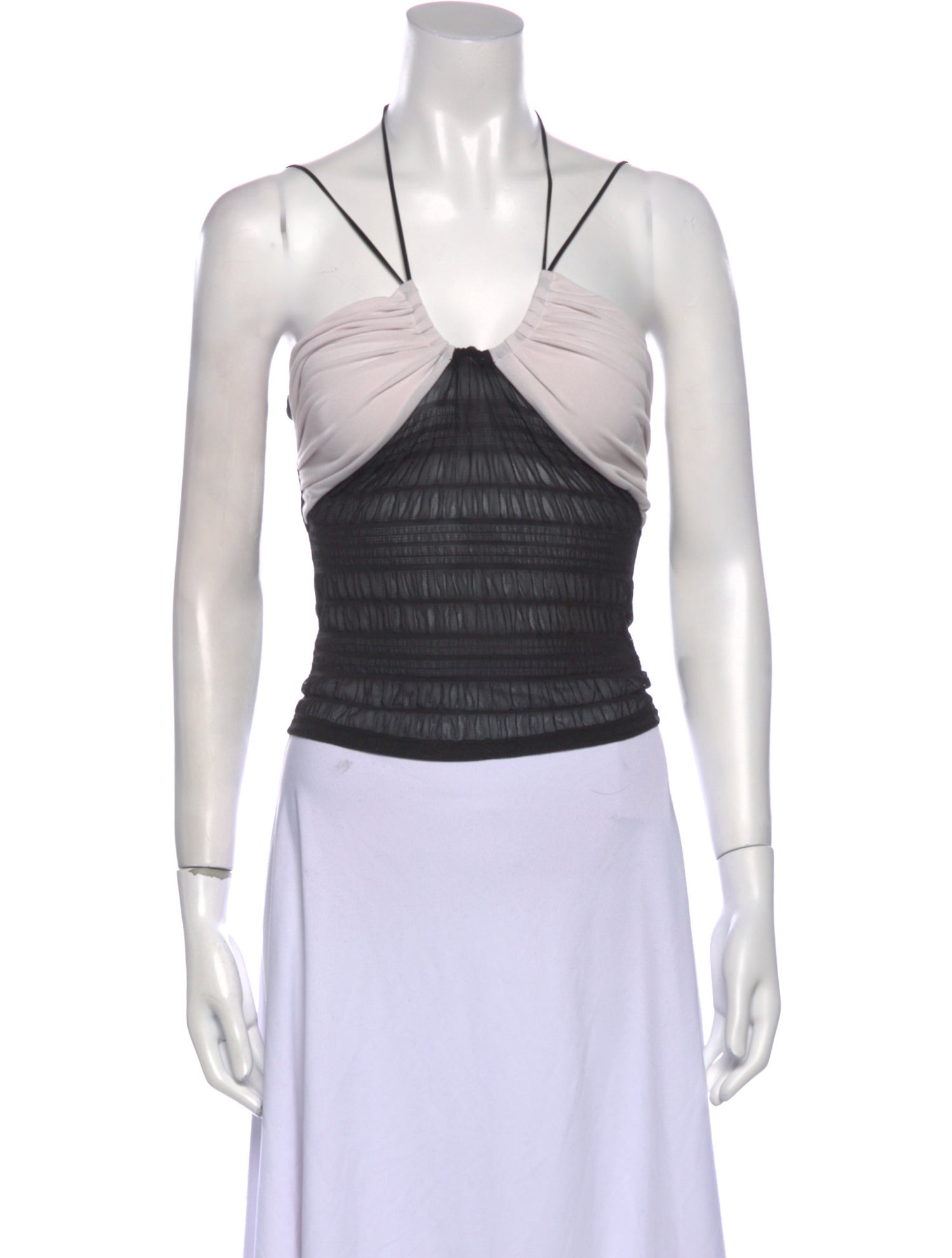 Musier Paris V-Neck Sleeveless Crop Top