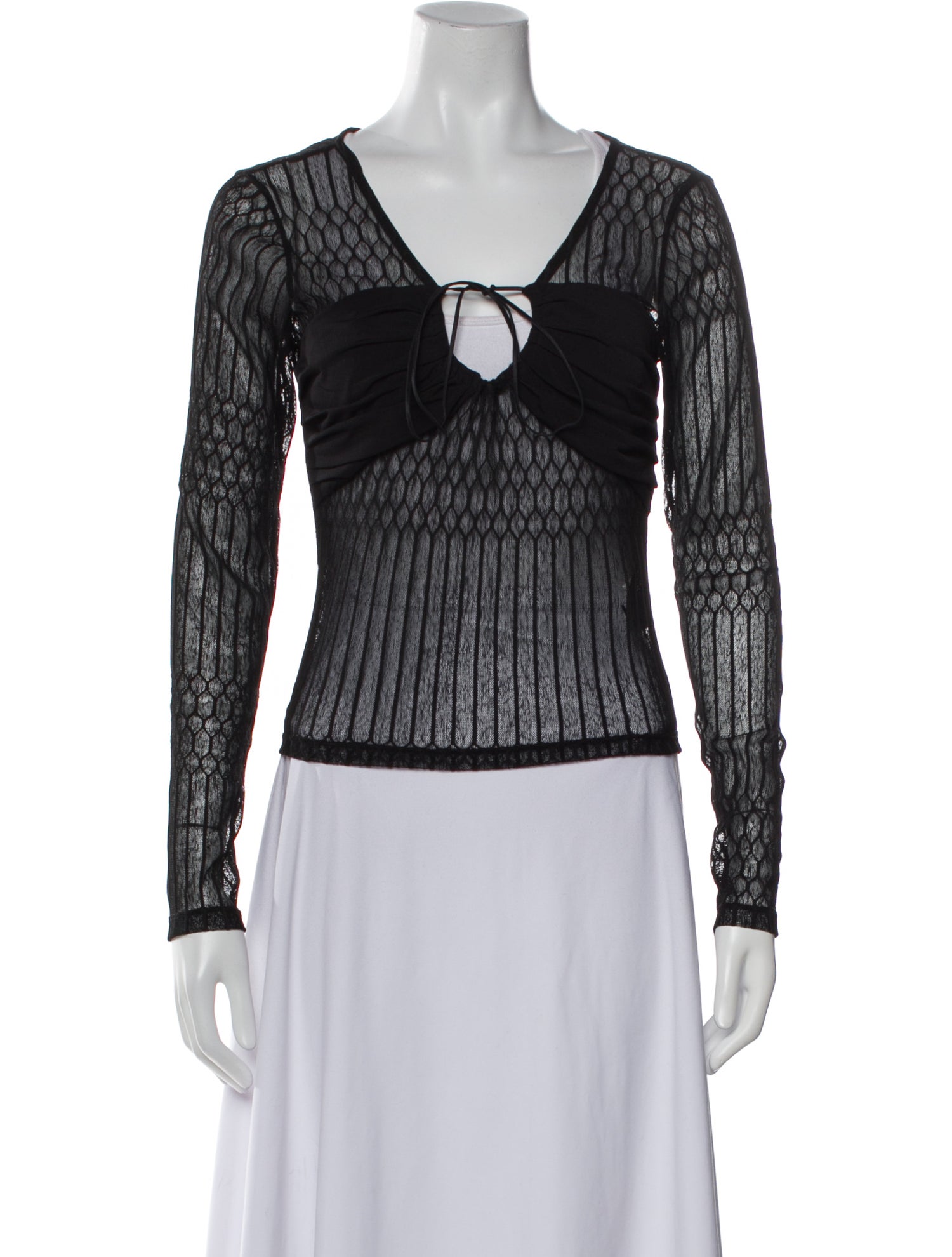 Musier Paris Printed V-Neck Crop Top