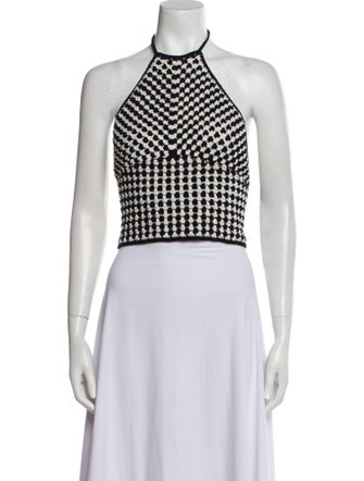 Musier Paris Patterned Halterneck Crop Top