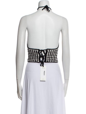 Musier Paris Patterned Halterneck Crop Top