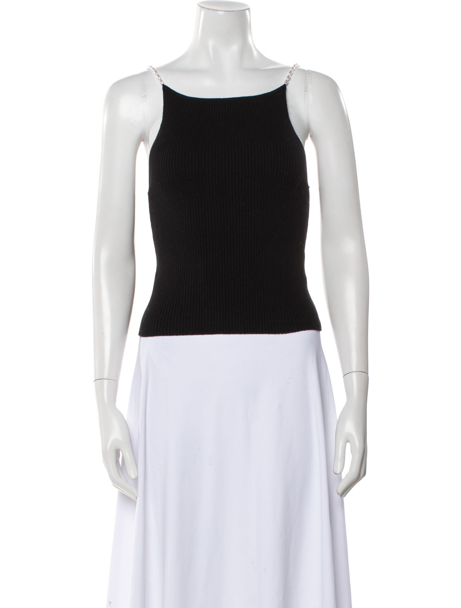 Musier Paris Square Neckline Sleeveless Crop Top