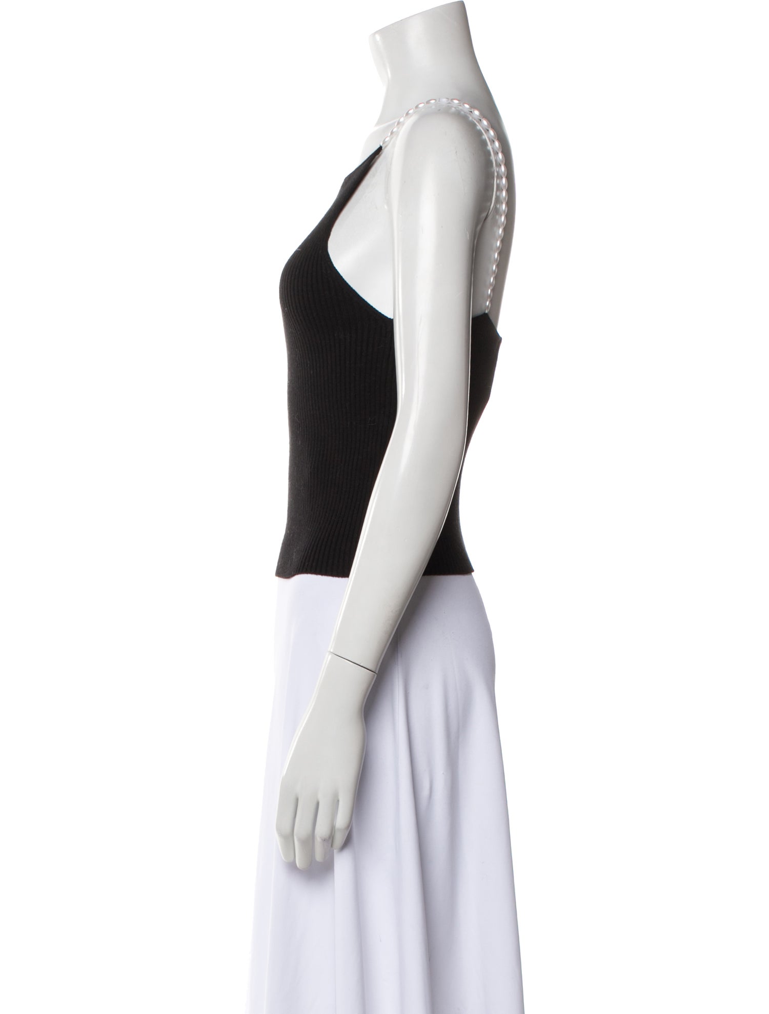 Musier Paris Square Neckline Sleeveless Crop Top