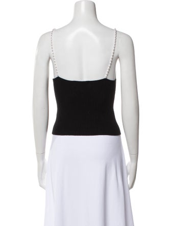 Musier Paris Square Neckline Sleeveless Crop Top
