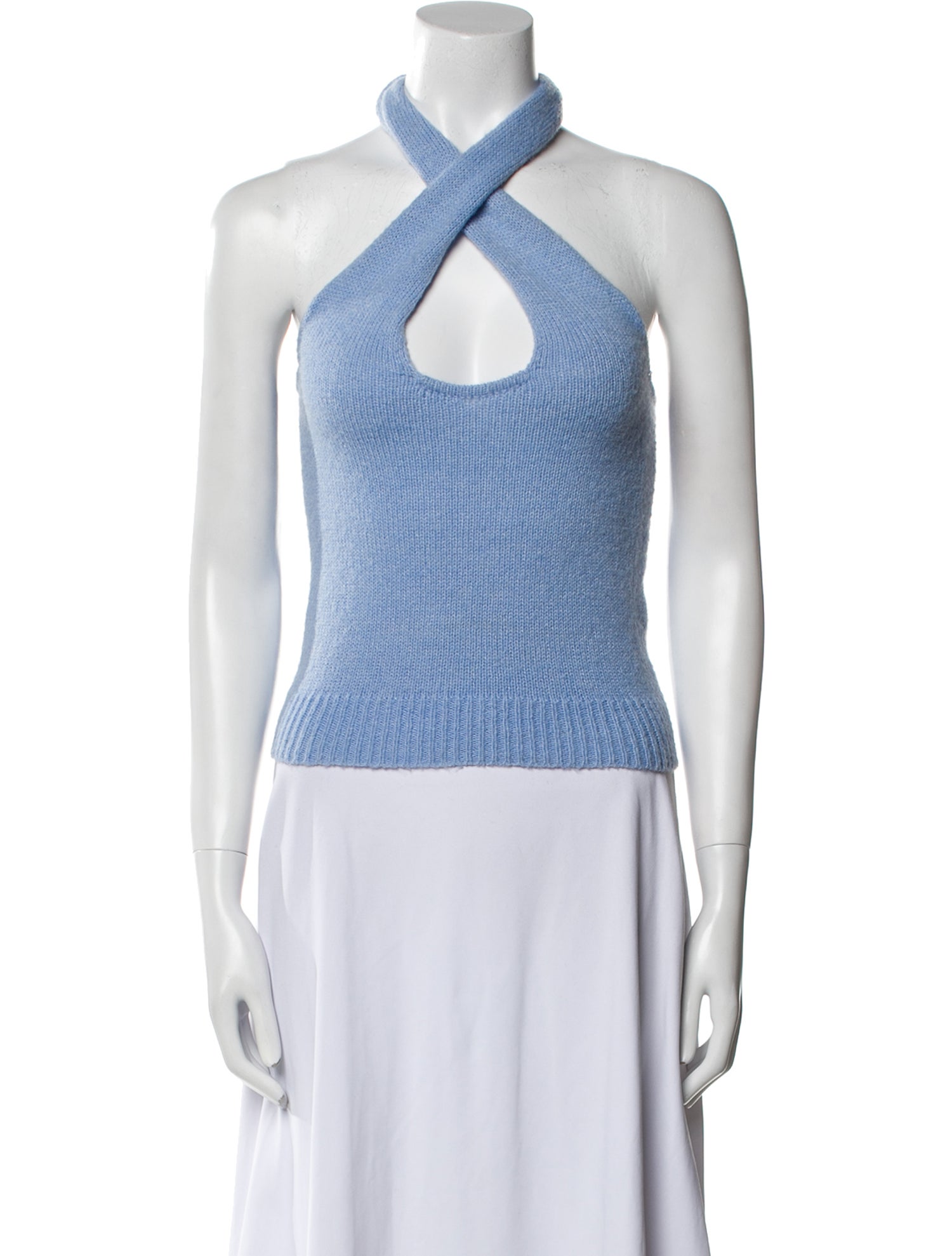 Musier Paris Halterneck Sleeveless Crop Top