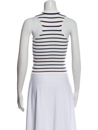 Musier Paris Striped Crew Neck Crop Top