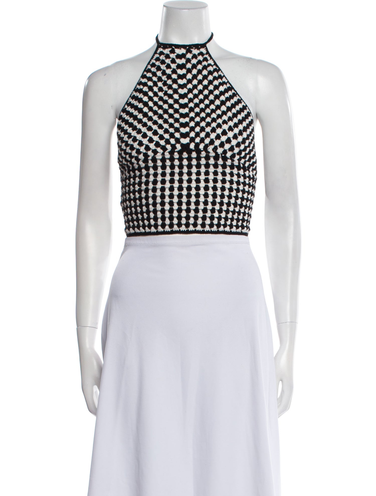 Musier Paris Printed Halterneck Crop Top