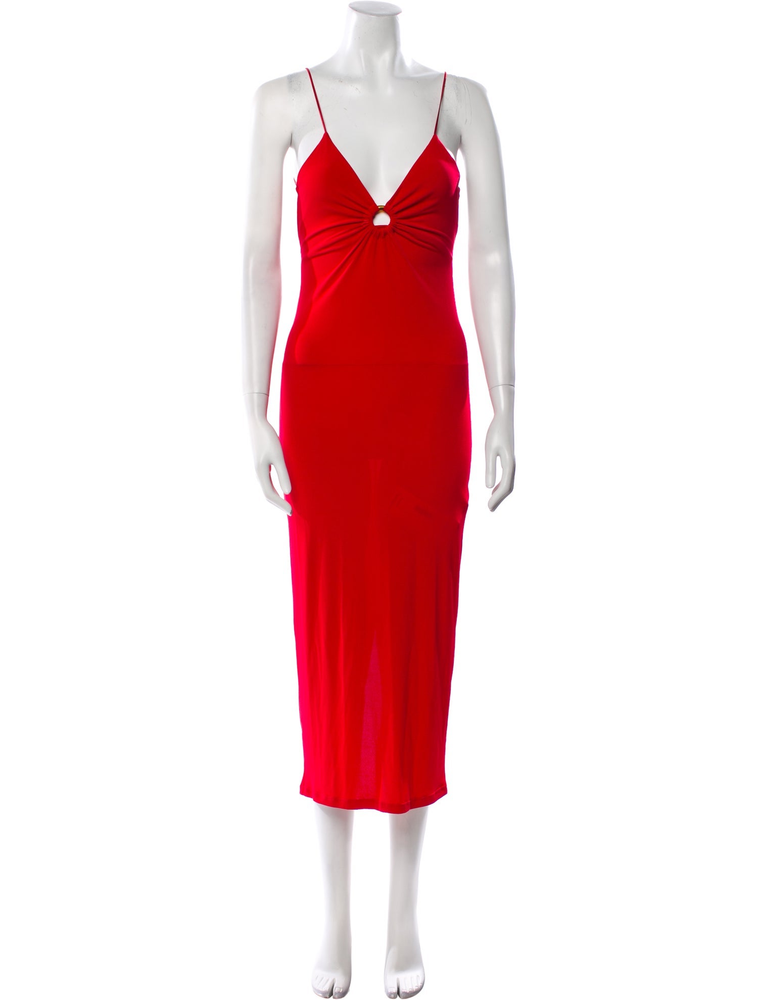 Musier Paris V-Neck Midi Length Dress