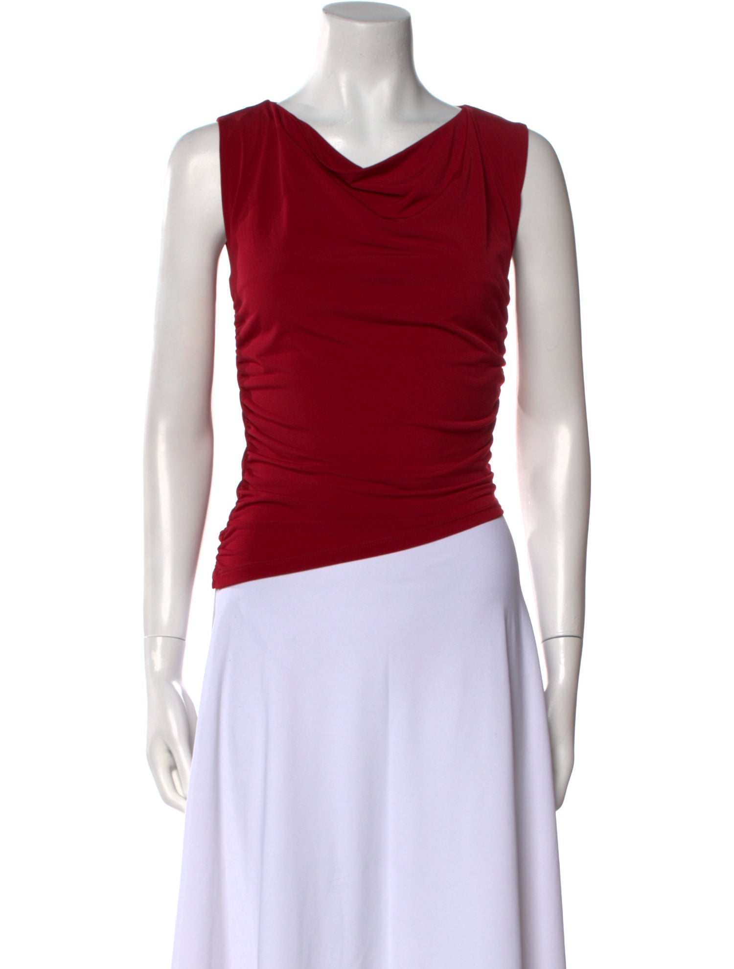 Musier Paris Cowl Neck Sleeveless Crop Top