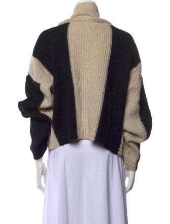Musier Paris Colorblock Pattern Cowl Neck Sweater