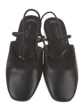 Musier Paris Leather Slingback Flats