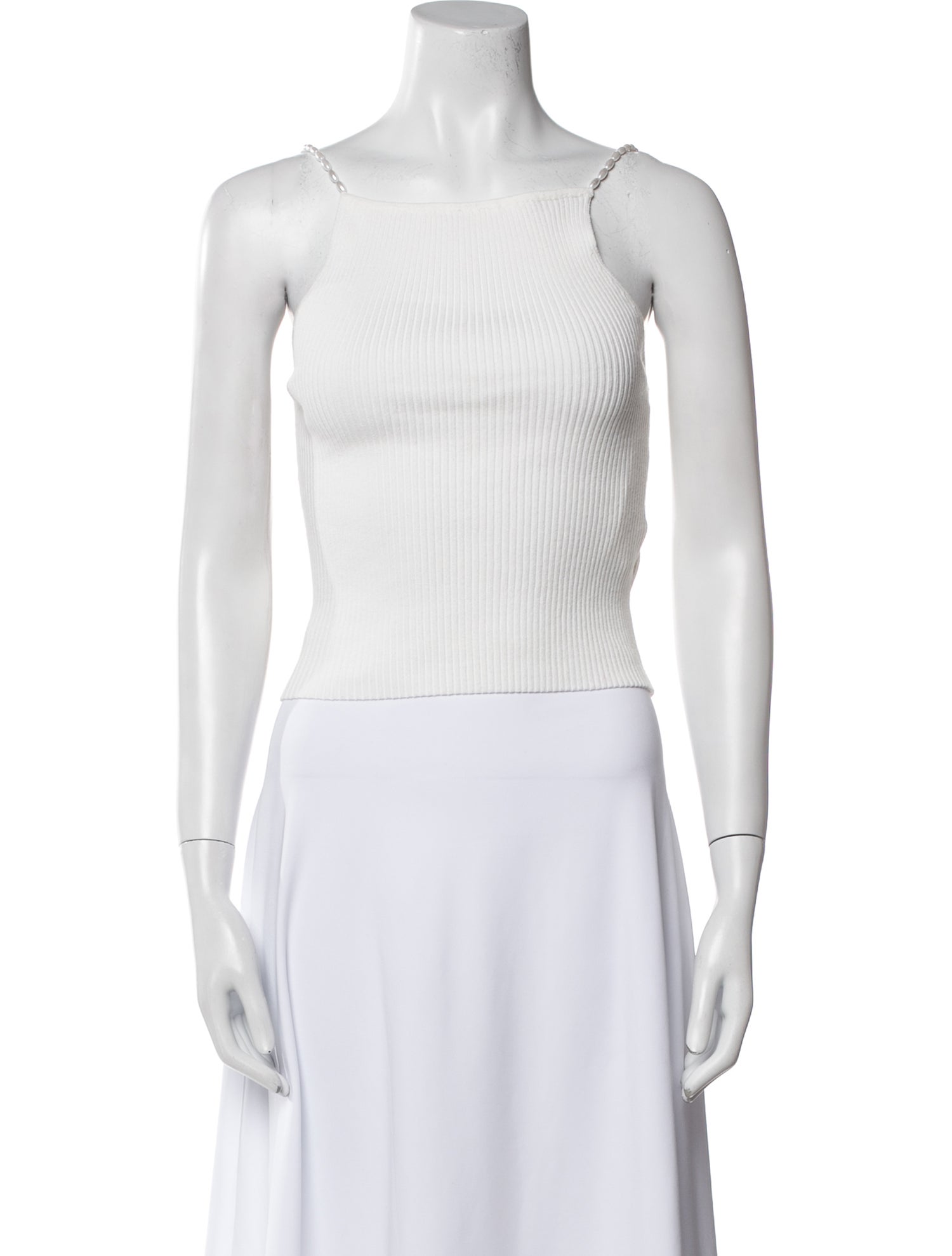 Musier Paris Square Neckline Sleeveless Crop Top