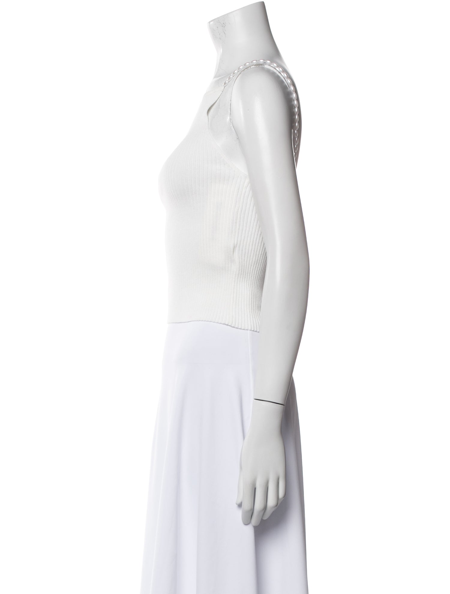 Musier Paris Square Neckline Sleeveless Crop Top