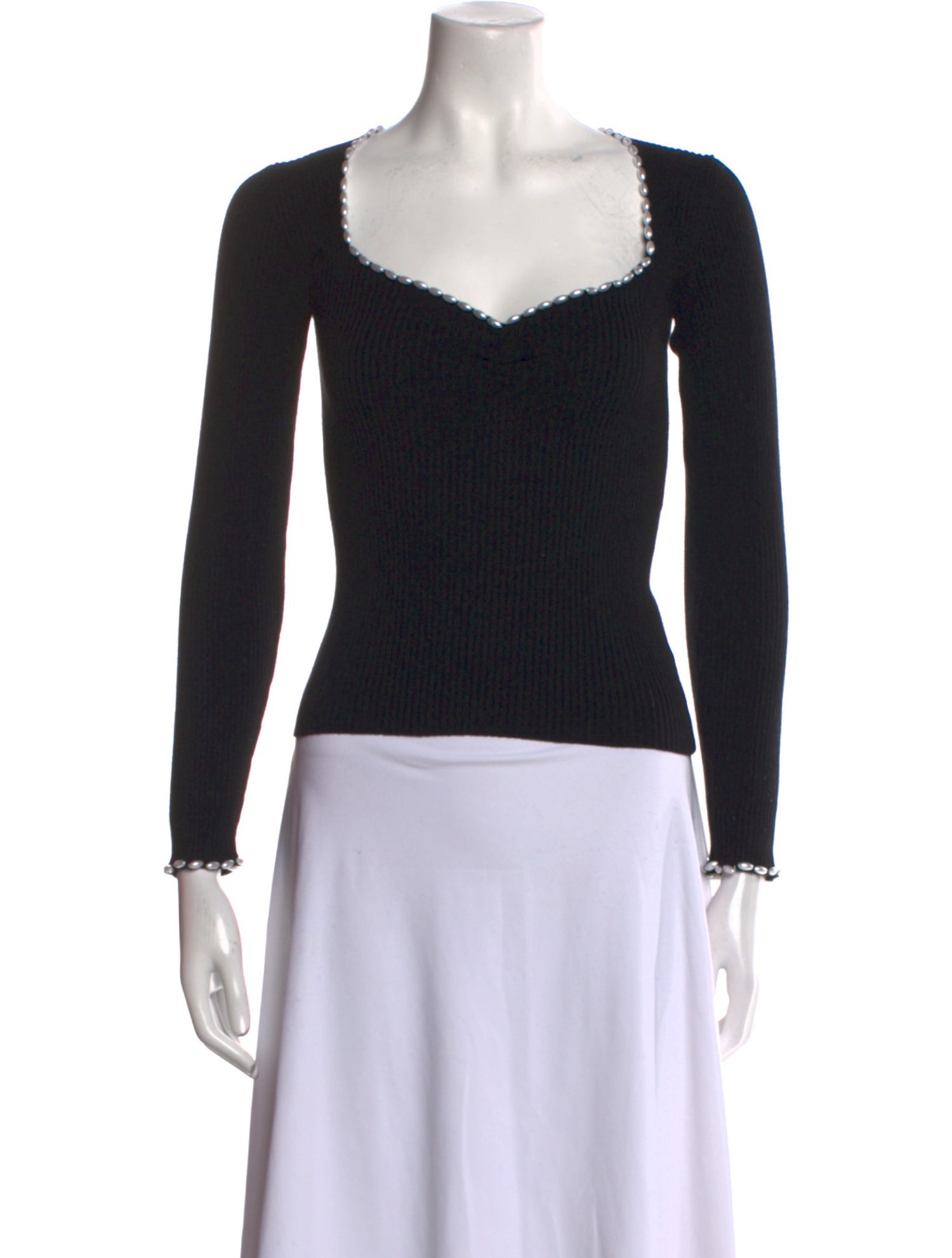 Musier Paris V-Neck Long Sleeve Top