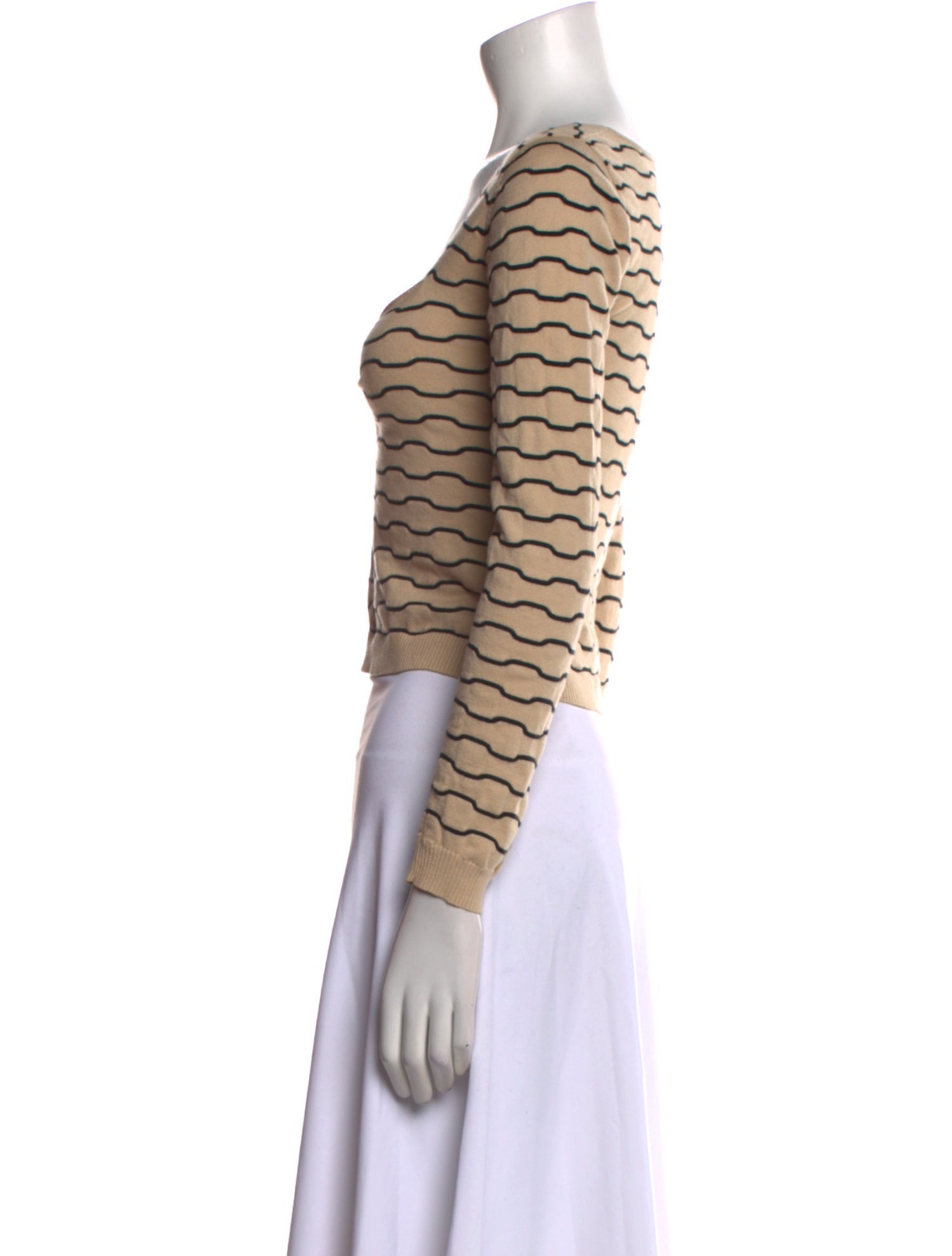 Musier Paris Striped V-Neck Crop Top