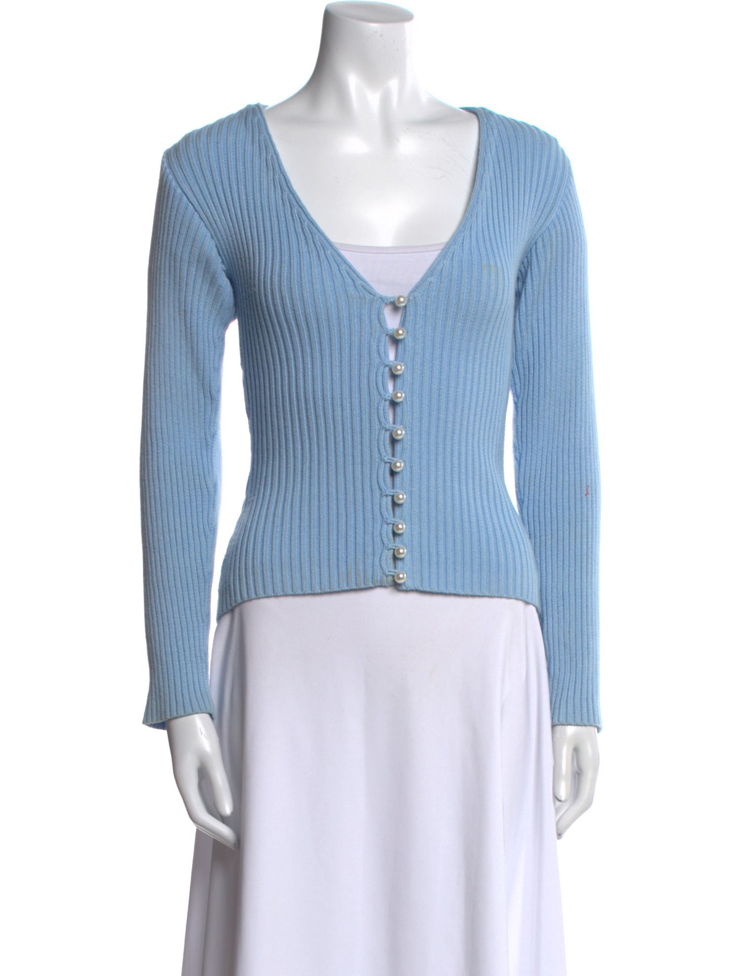 Musier Paris V-Neck Long Sleeve Crop Top