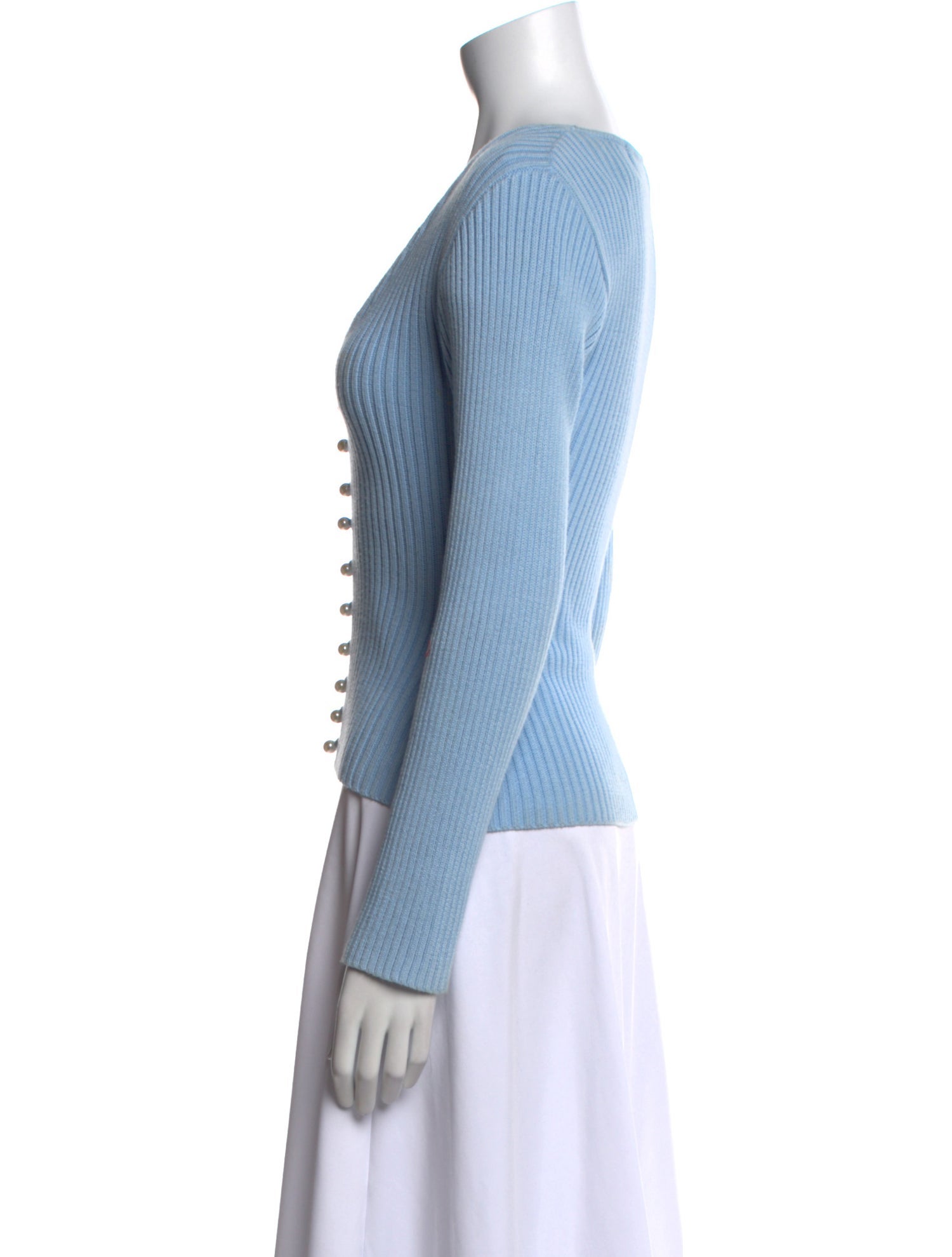 Musier Paris V-Neck Long Sleeve Crop Top