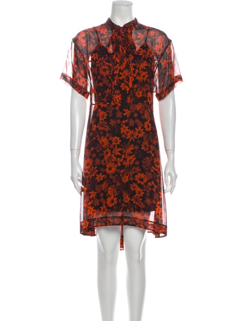 McQ Alexander McQueen Silk Knee-Length Dress Orang