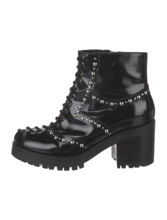 McQ Alexander McQueen Leather Studded Accents Combat Boots