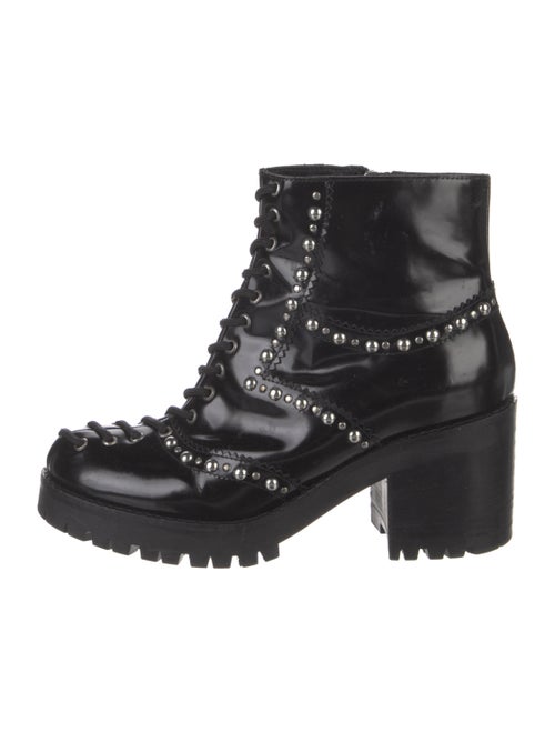 McQ Alexander McQueen Leather Studded Accents Combat Boots