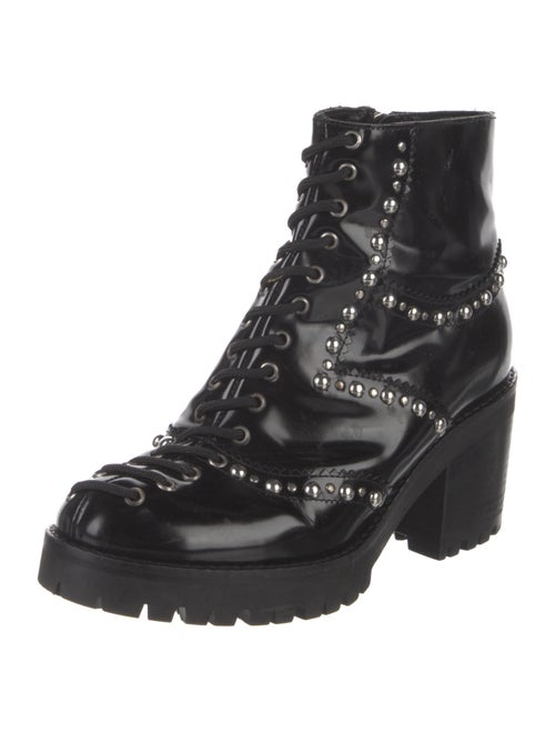 McQ Alexander McQueen Leather Studded Accents Combat Boots