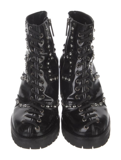 McQ Alexander McQueen Leather Studded Accents Combat Boots
