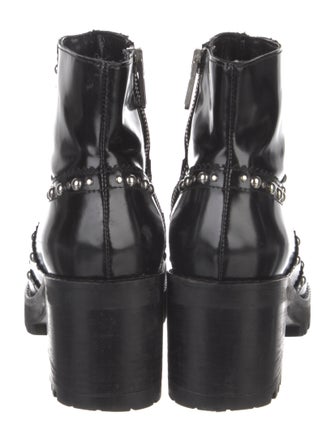 McQ Alexander McQueen Leather Studded Accents Combat Boots