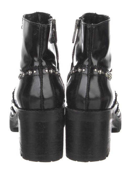 McQ Alexander McQueen Leather Studded Accents Combat Boots