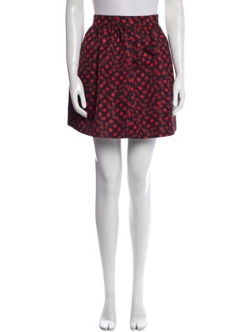McQ Swallow Skirts Polka Dot Print Mini Skirt XS