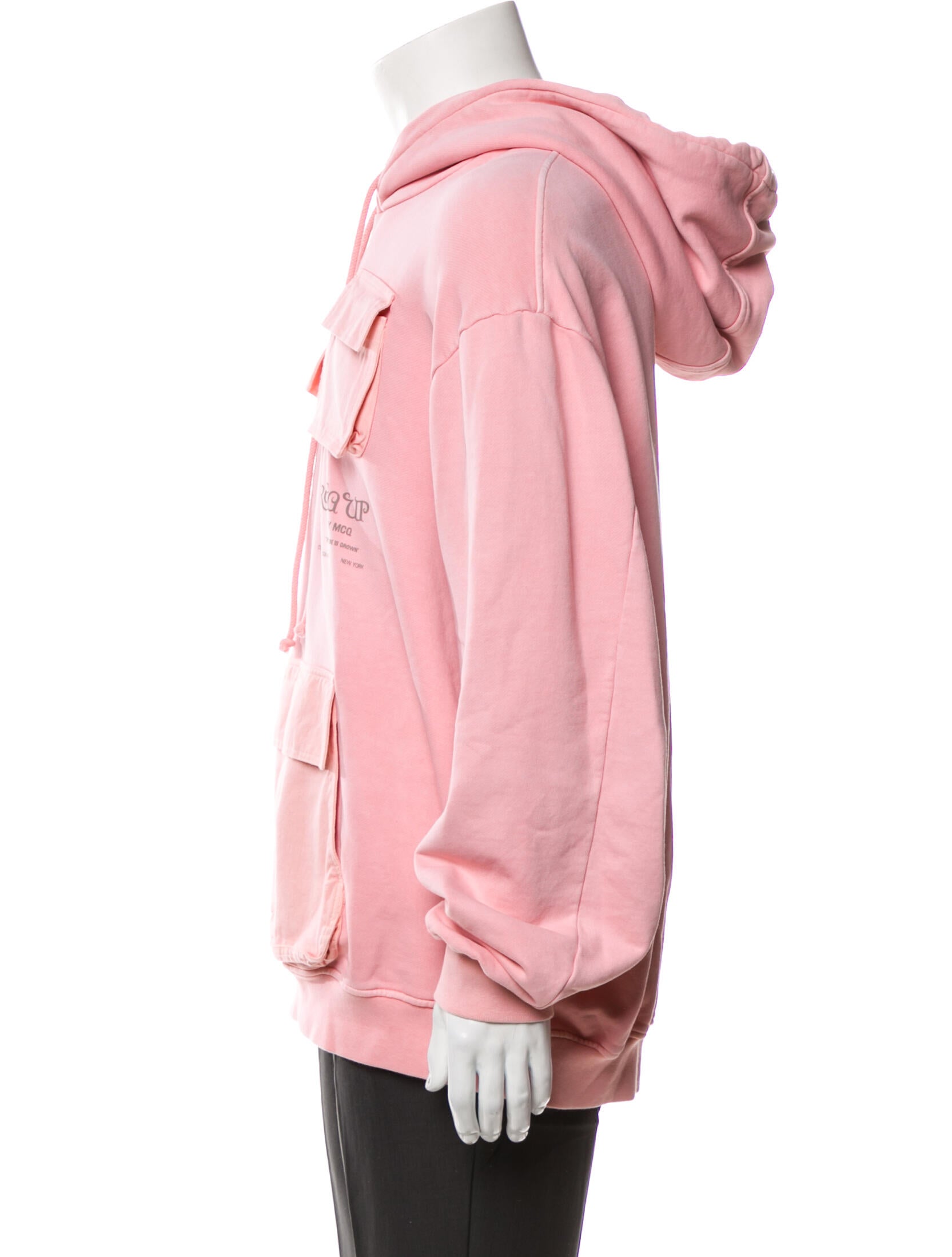 McQ Alexander McQueen 2021 V-Neck Hoodie - Pink Sweatshirts