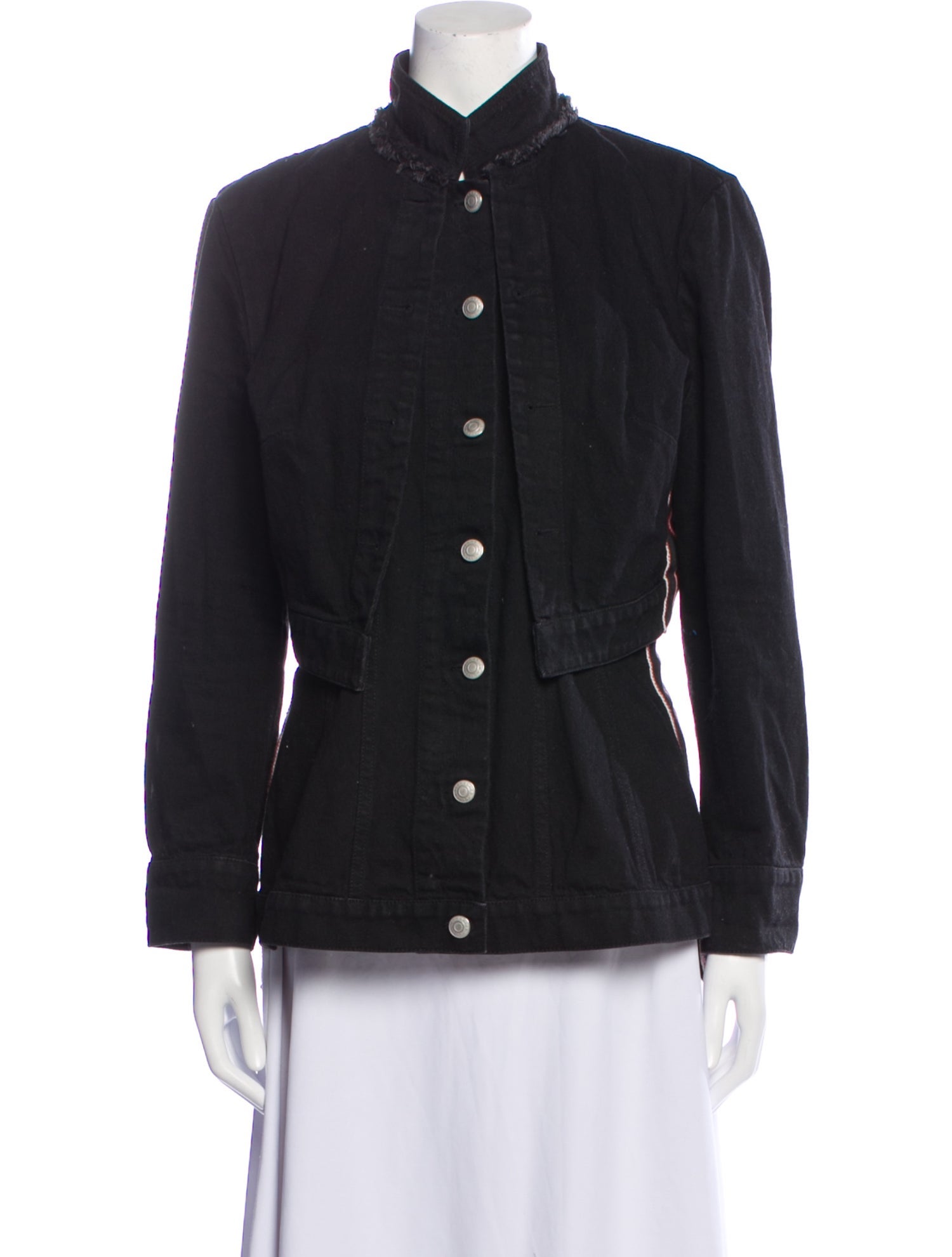 McQ Alexander McQueen Mock Neck Long Sleeve Button-Up Top