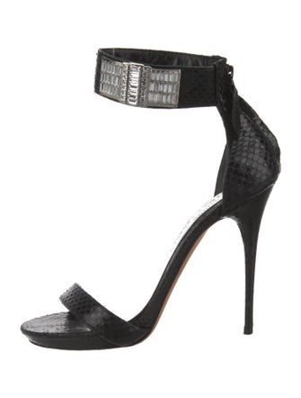 McQ Alexander McQueen Leather Crystal Embellishments Sandals