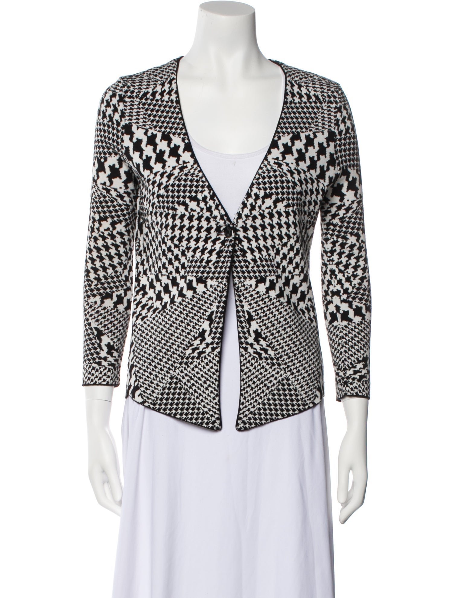 McQ Alexander McQueen Printed Plunge Neckline Sweater