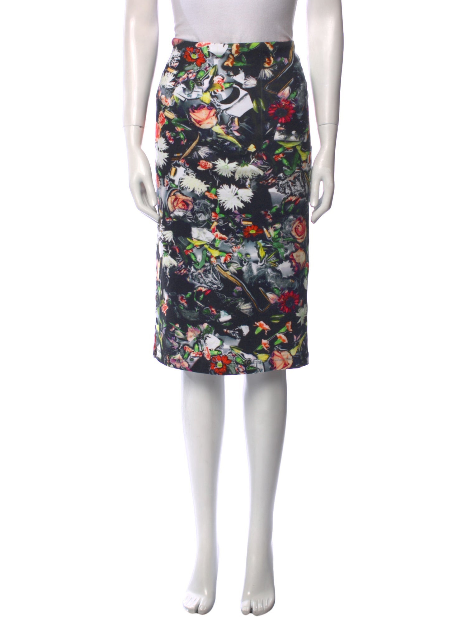 McQ Alexander McQueen Floral Print Knee-Length Skirt