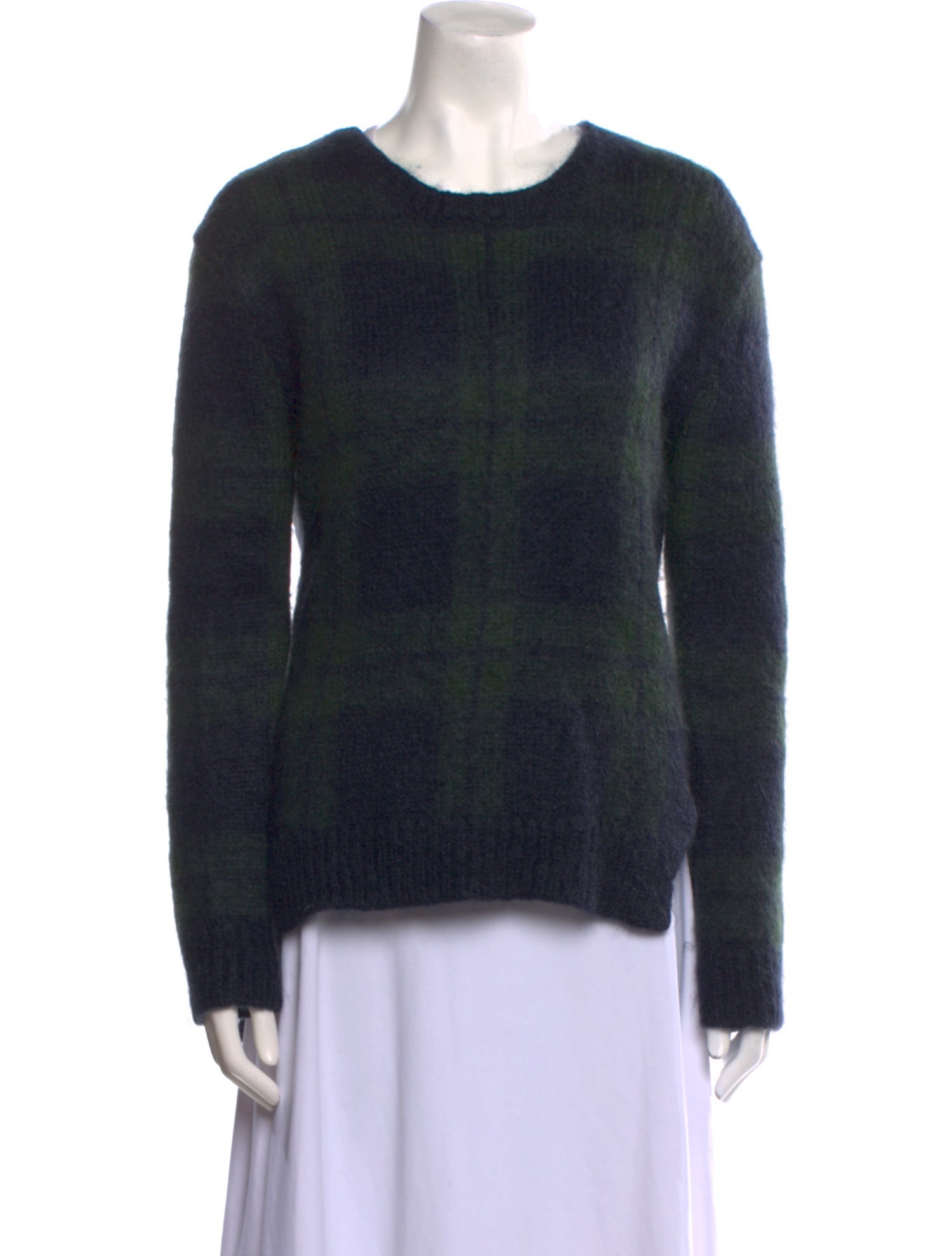 McQ Alexander McQueen Plaid Print Scoop Neck Sweater