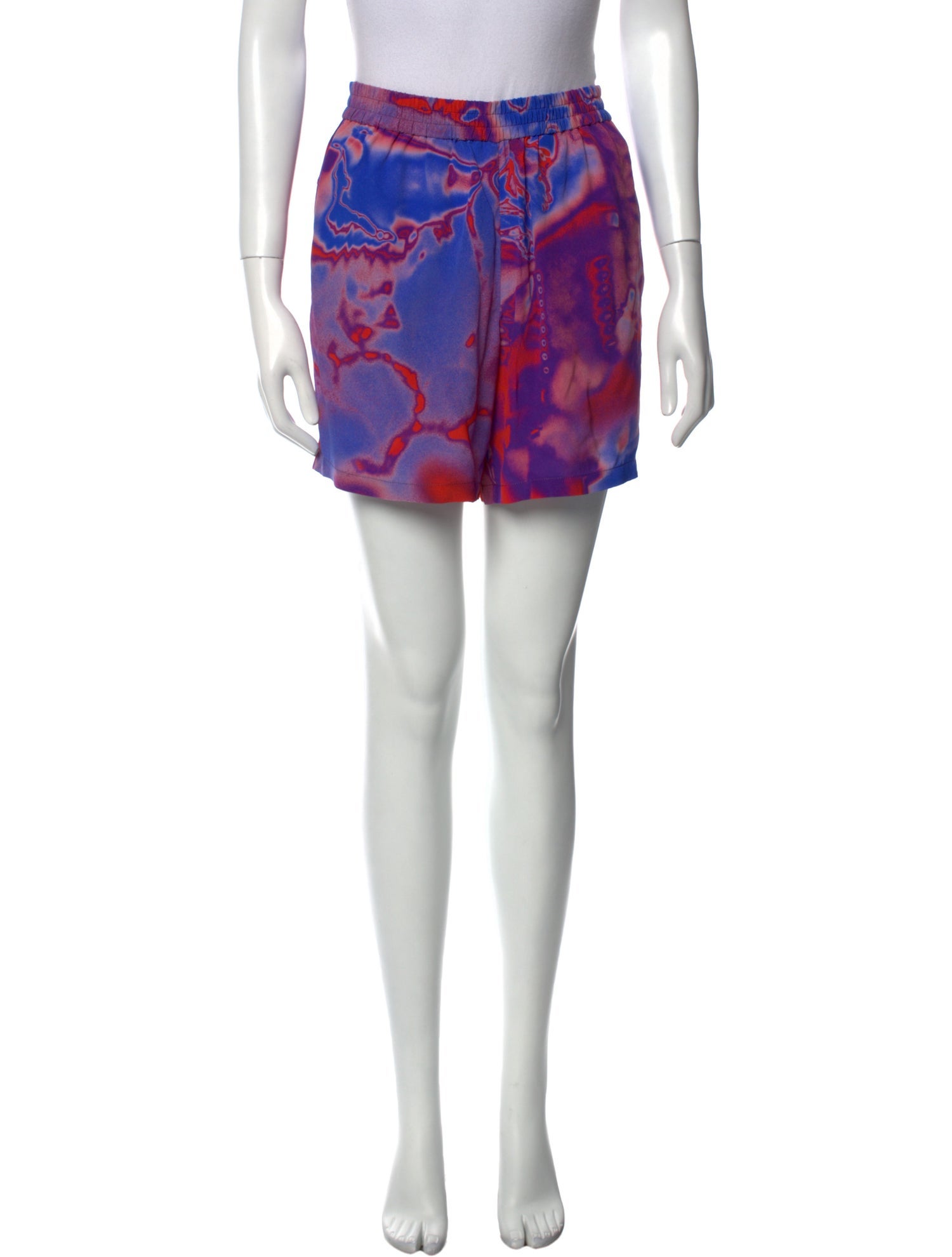 Marni Silk Mini Shorts - Blue, 12.5