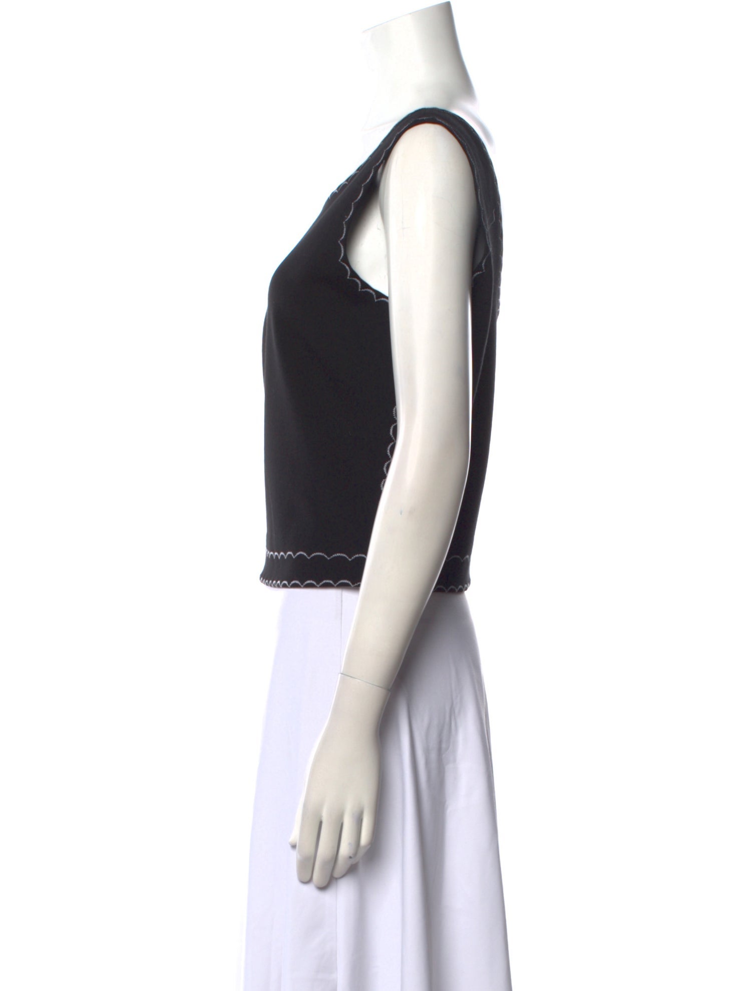 McQ Alexander McQueen Scoop Neck Sleeveless Crop Top